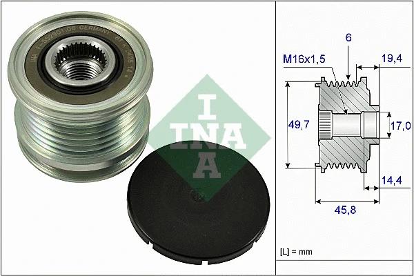 پولی کلاچ دینام اینا (INA)  - 535 0168 10