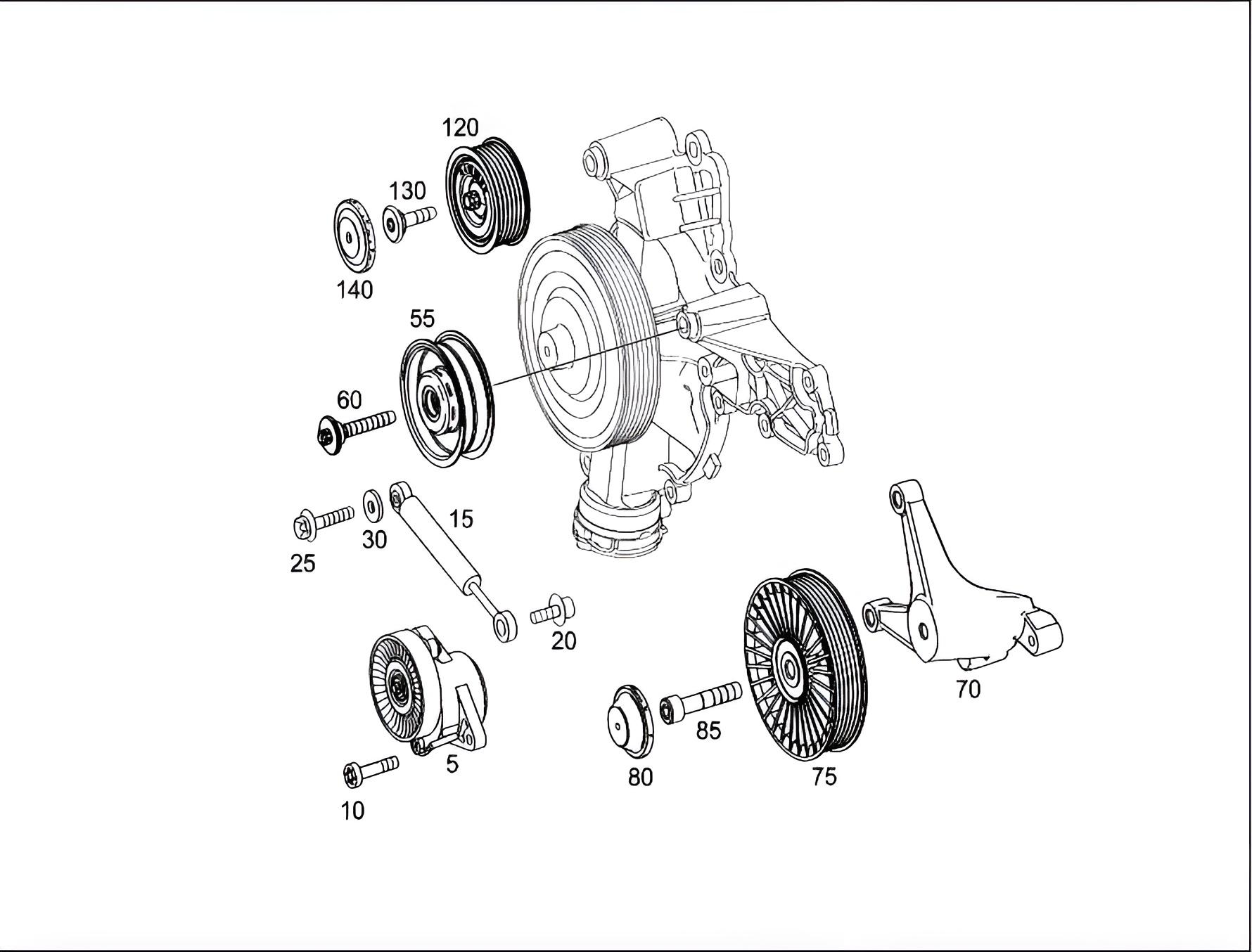 راهنمای تعویض پولی هرزگرد تسمه دینام مرسدس بنز [C350-ML350-E350-S350-CLS350-C350-SL350] موتور M272