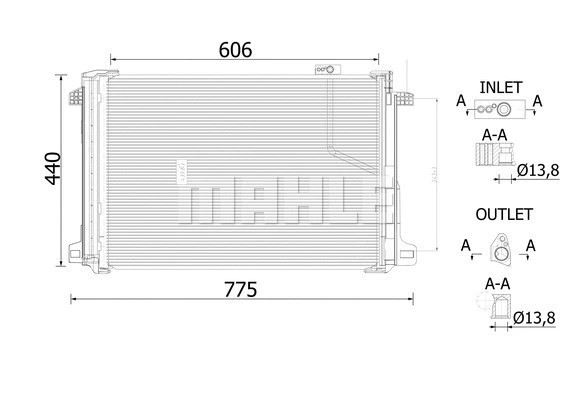 کندانسور کولر ماهله (MAHLE)  - AC 786 000S 0