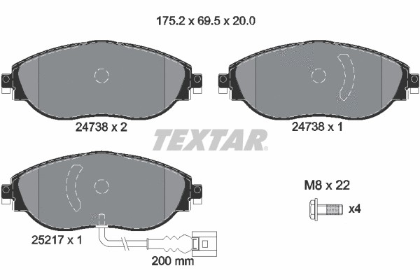 لنت ترمز تکستار (TEXTAR)  - 2473803 0