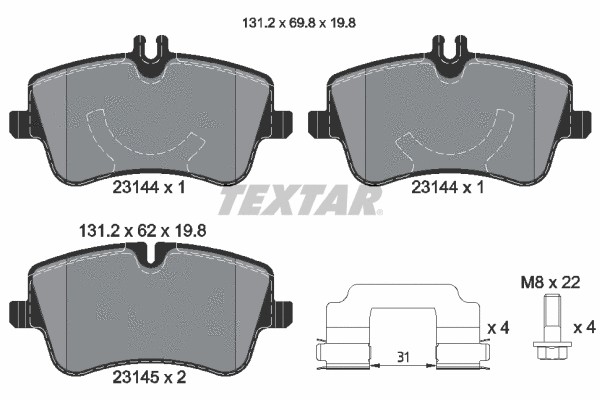لنت ترمز تکستار (TEXTAR)  - 2314401 0