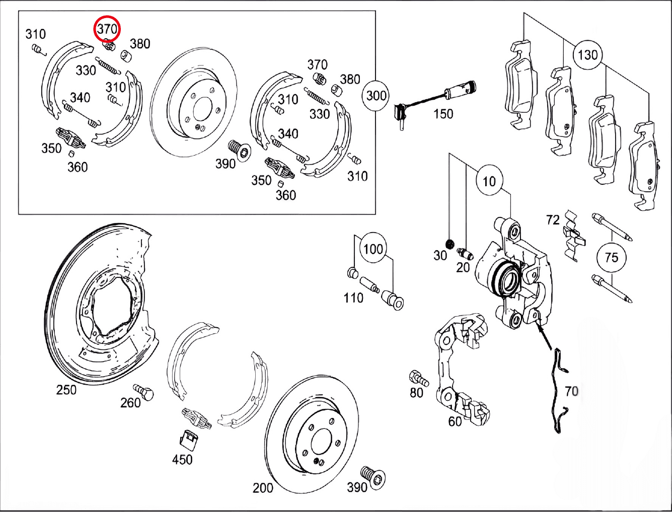 راهنمای تنظیم ترمز دستی مرسدس کلاس C اتاق W204 از سال 2007 تا 2014