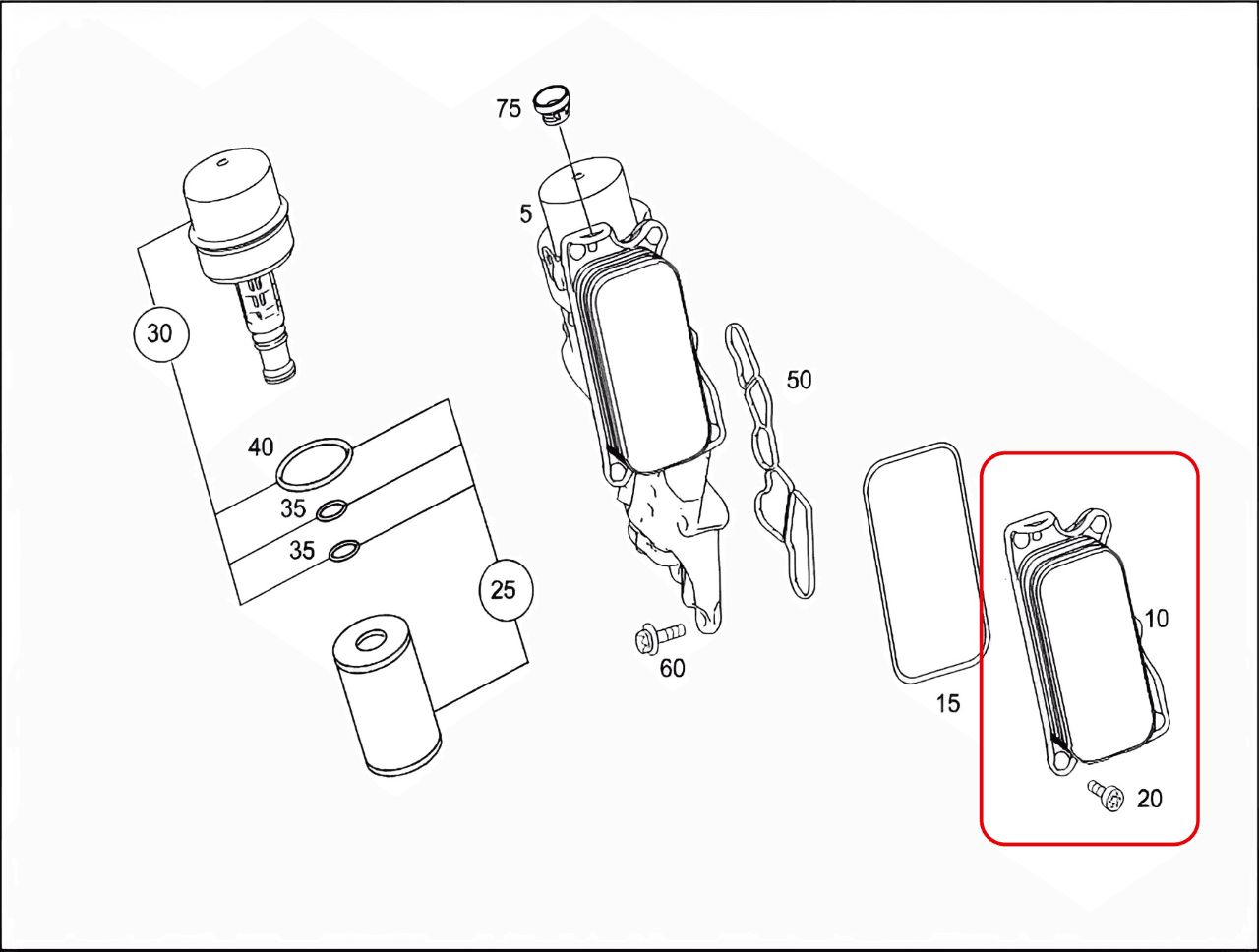 راهنمای تعویض خنک کن روغن موتور مرسدس بنز [C350-ML350-E350-S350-CLS350-C350-SL350] موتور M272