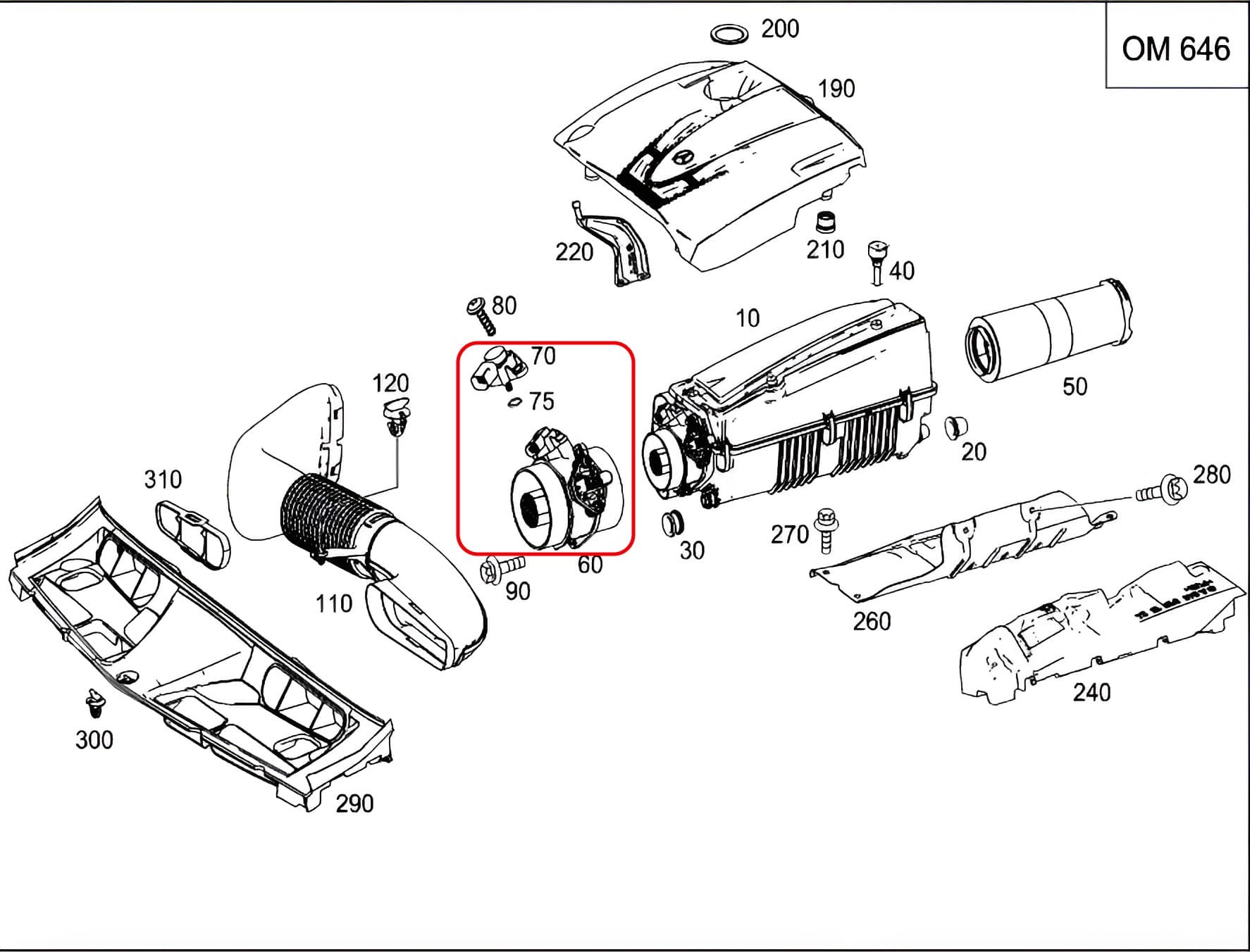 راهنمای تعویض سنسور ایرمس مرسدس بنز [C350-ML350-E350-S350-CLS350-C350-SL350] موتور M272